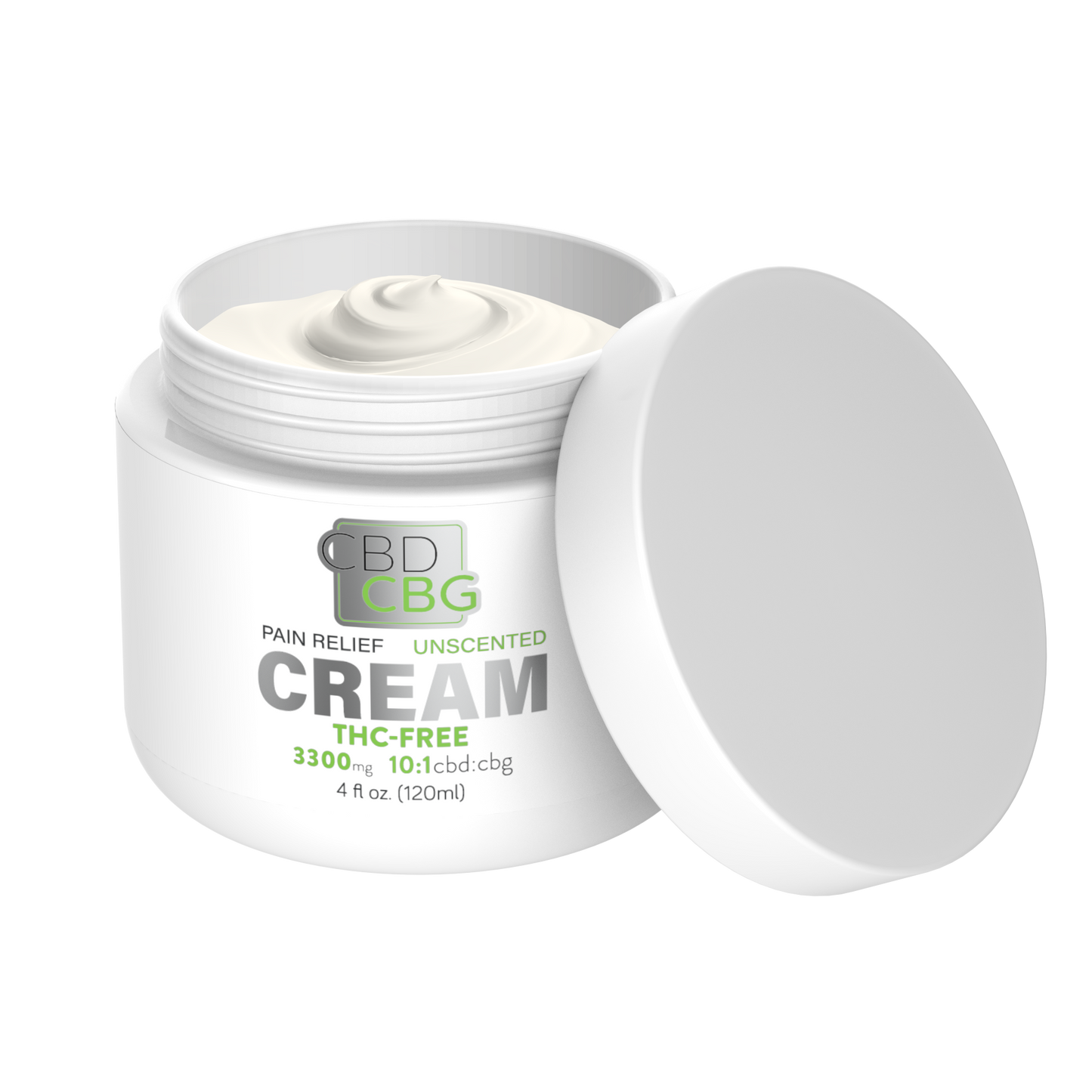 THC-Free CBD CBG Moisturizing Cream - 3300mg Unscented