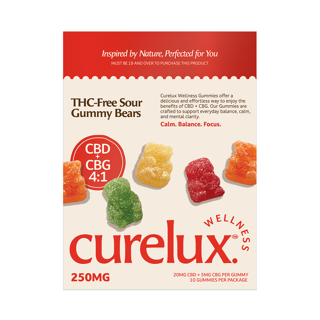 THC Free CBD+CBG Gummies: Sour Bears (10pc)