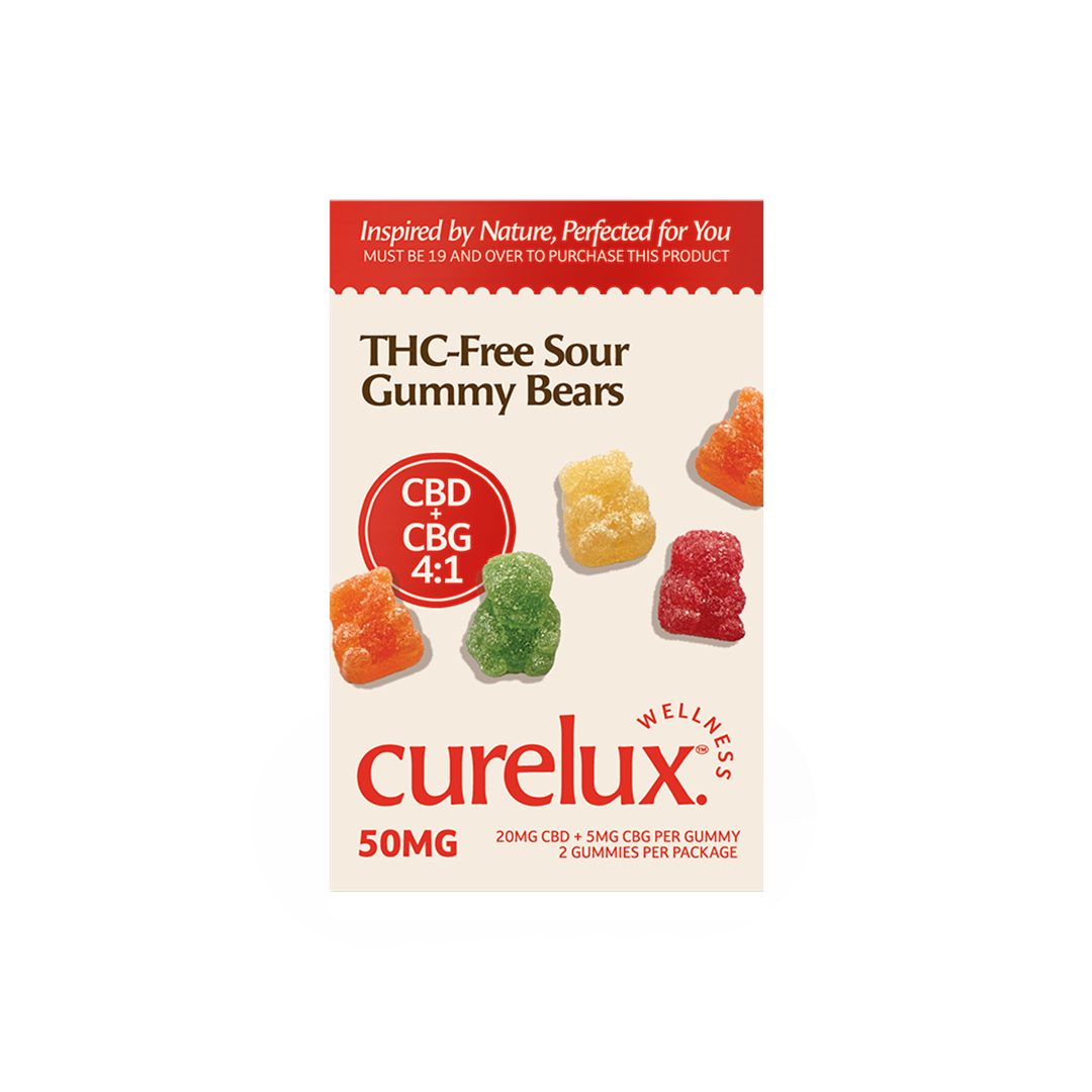 THC Free CBD+CBG Gummies: Sour Bears (2pc)