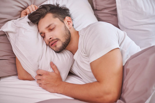 man experiencing restful sleep
