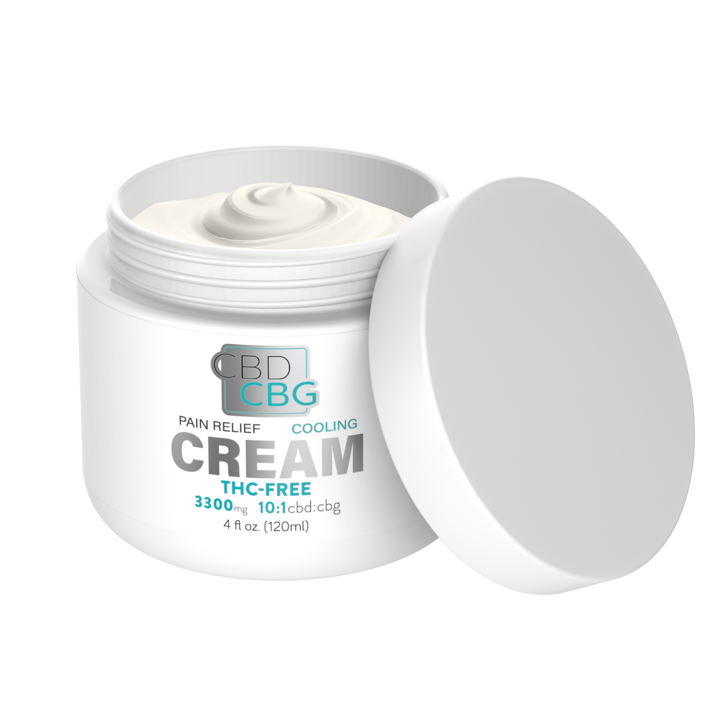 THC-Free CBD CBG Moisturizing Cream - 3300mg Cooling Menthol