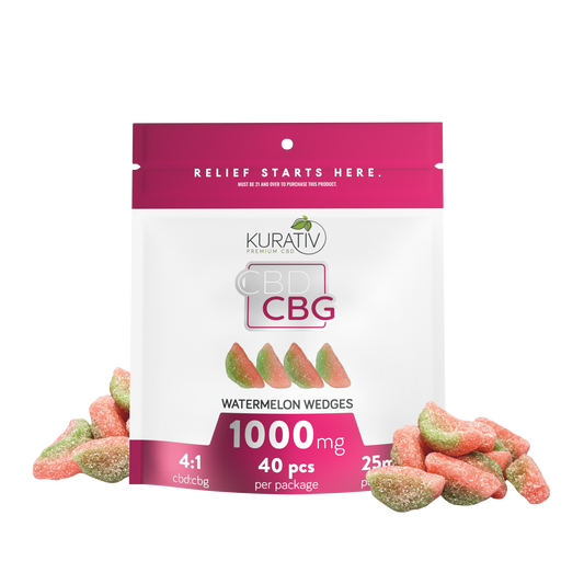 CBD/CBG Gummies THC-Free 1000mg - Watermelon Wedges