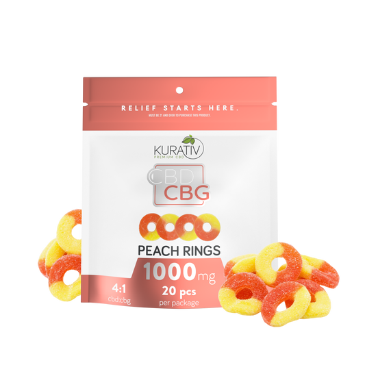 CBD/CBG Gummies THC-Free 1000mg - Peach Rings