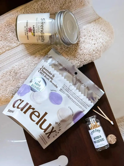 CBD Bath Bombs: Lavender & Chamomile (4pc)