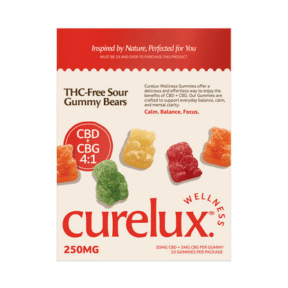THC Free CBD+CBG Gummies: Sour Bears (10pc)