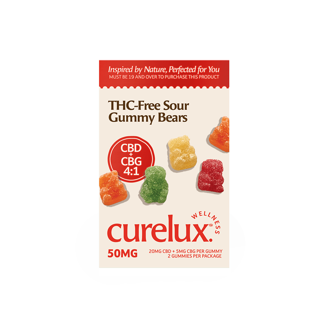 THC Free CBD+CBG Gummies: Sour Bears (2pc)